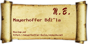 Mayerhoffer Béla névjegykártya