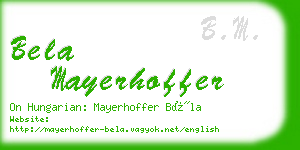 bela mayerhoffer business card